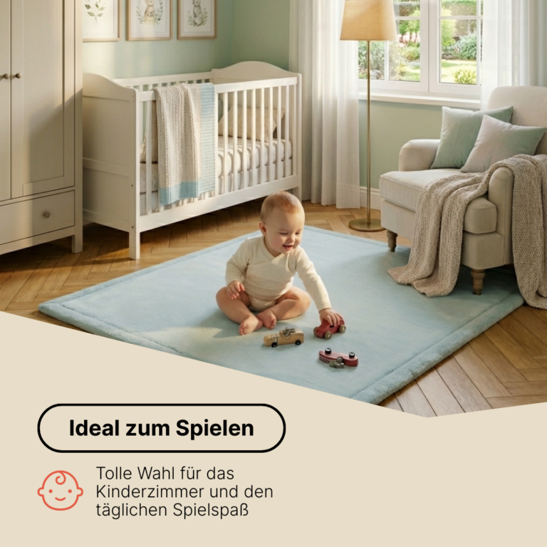 Kinderteppich Fluffin Quadratisch Blau