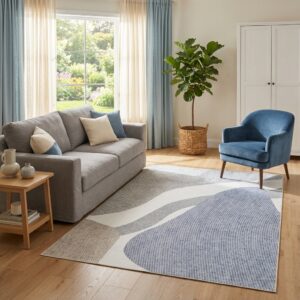 Teppich Wisp Grau Blau Abstrakt