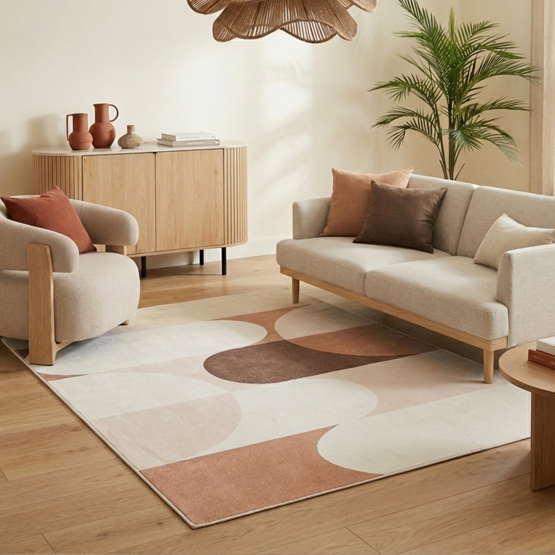 Teppich Wisp Beige Pastell Geometrisch