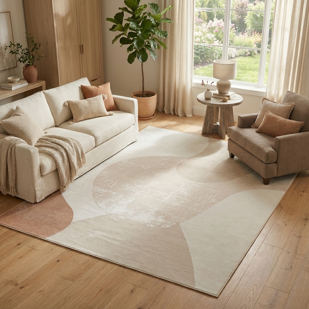 Teppich Wisp Hell Beige Geometrisch