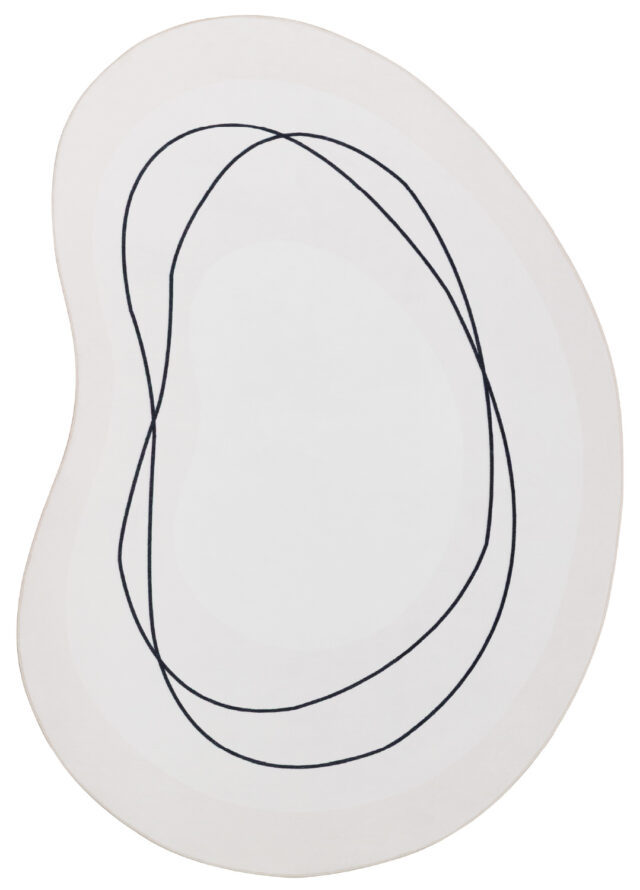 Teppich Wisp Mit Unregelmäßiger Form Weiß Linien