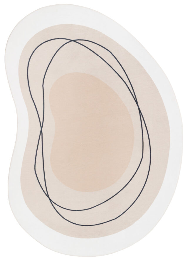 Teppich Wisp Mit Unregelmäßiger Form Beige Linien