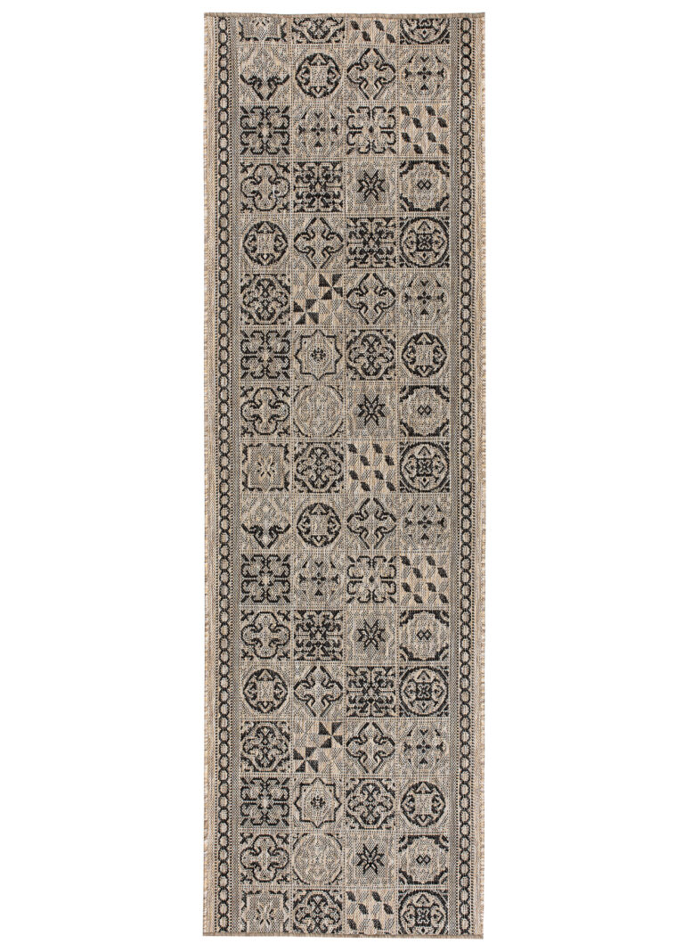 Teppichläufer Melissa Braun Schwarz Mosaik Indoor Outdoor
