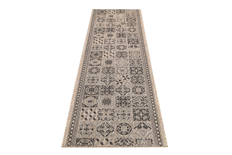 Teppichläufer Melissa Braun Schwarz Mosaik Indoor Outdoor