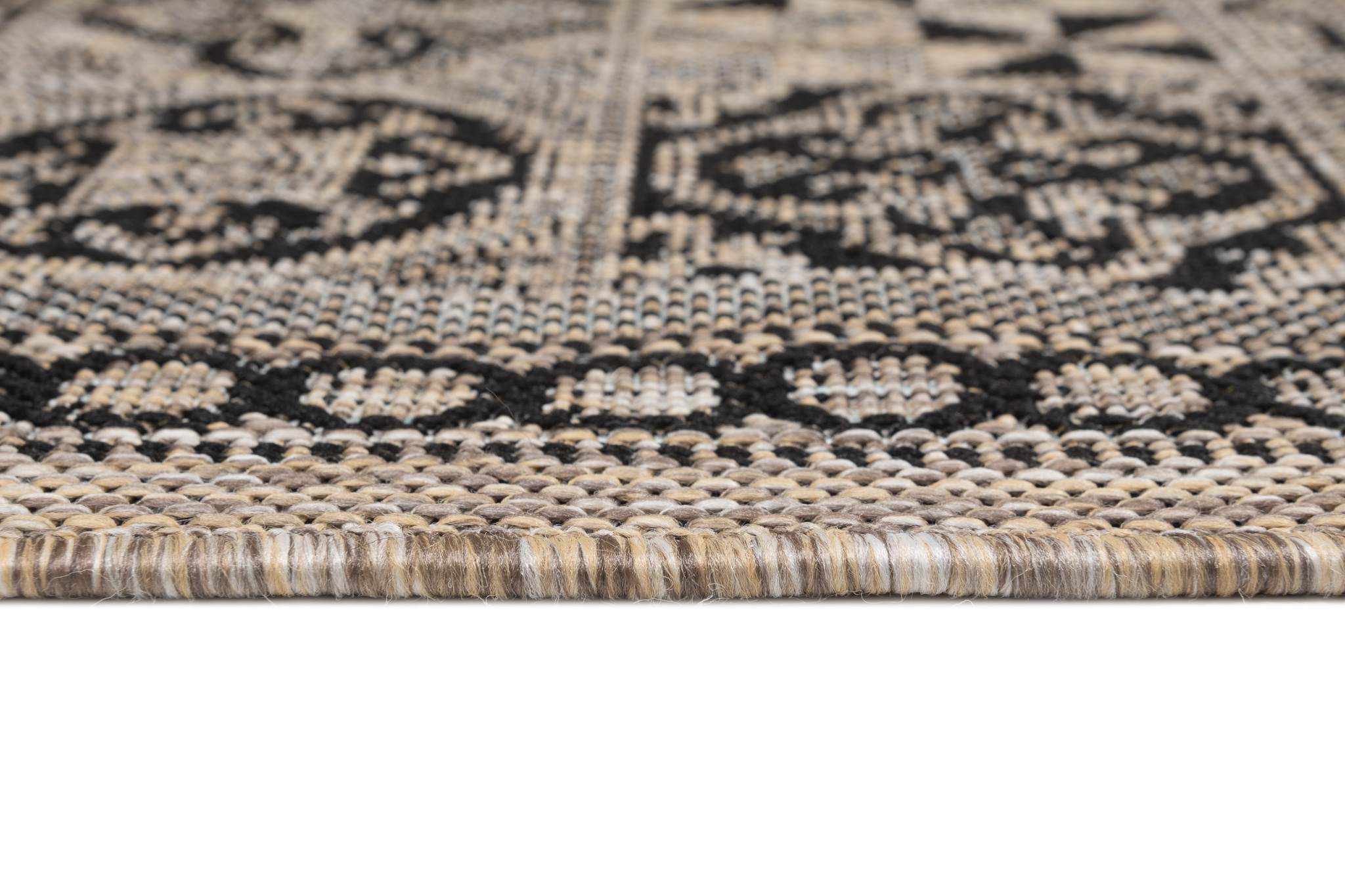 Teppichläufer Melissa Braun Schwarz Mosaik Indoor Outdoor