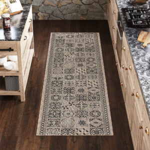 Teppichläufer Melissa Braun Schwarz Mosaik Indoor Outdoor