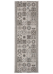 Teppichläufer Melissa Grau Schwarz Mosaik Indoor Outdoor