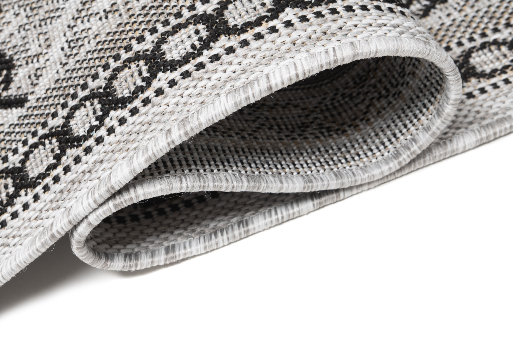 Teppichläufer Melissa Grau Schwarz Mosaik Indoor Outdoor