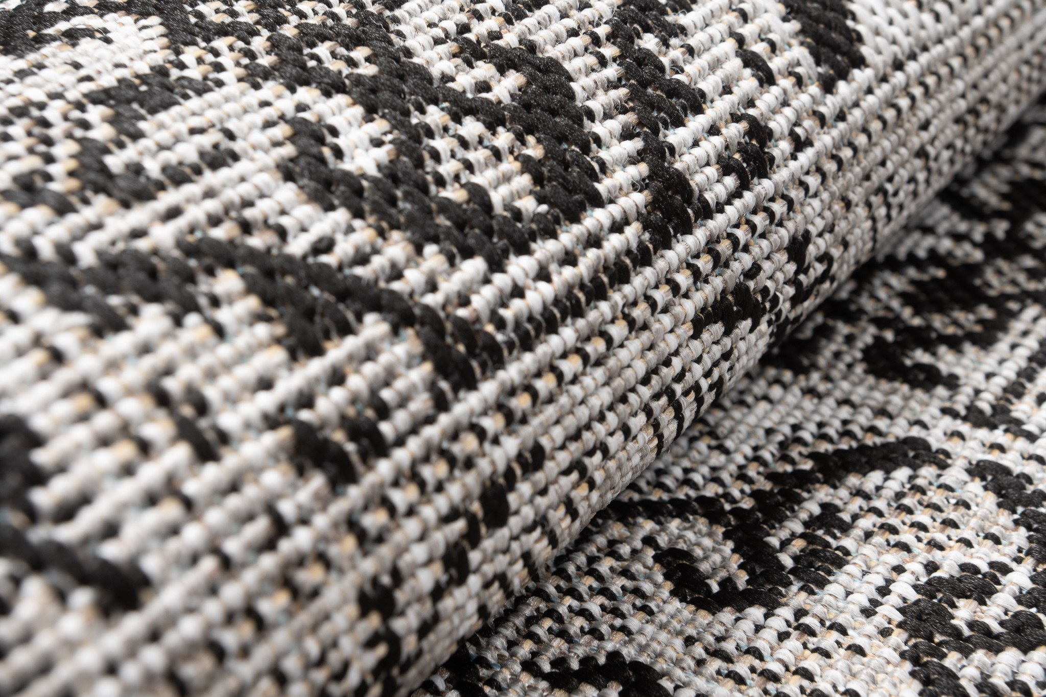 Teppichläufer Melissa Grau Schwarz Mosaik Indoor Outdoor