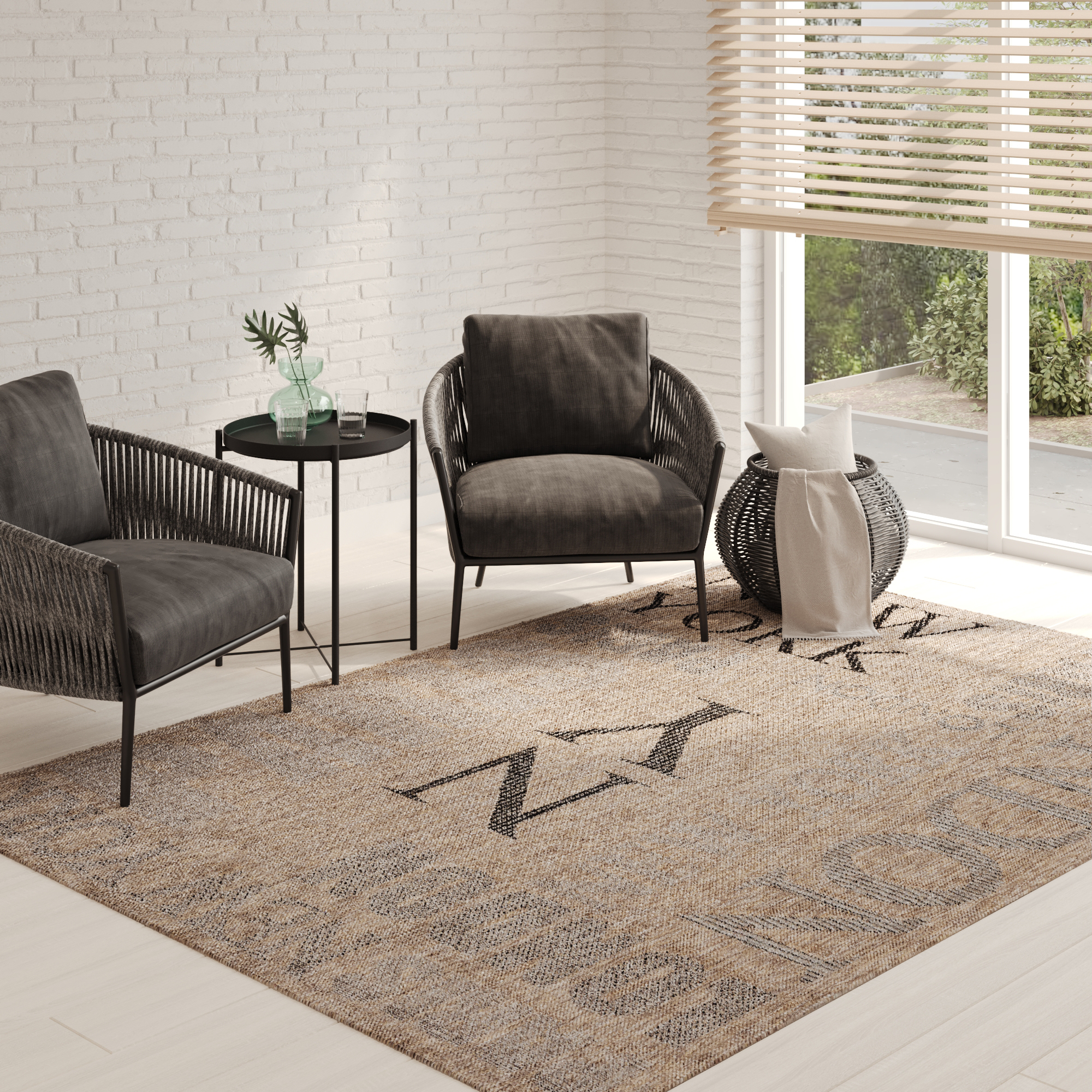 Teppich Melissa Braun Schwarz Städte Indoor Outdoor
