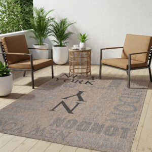 Teppich Melissa Braun Schwarz Städte Indoor Outdoor