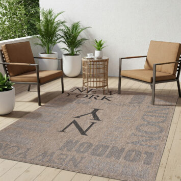 Teppich Melissa Braun Schwarz Städte Indoor Outdoor