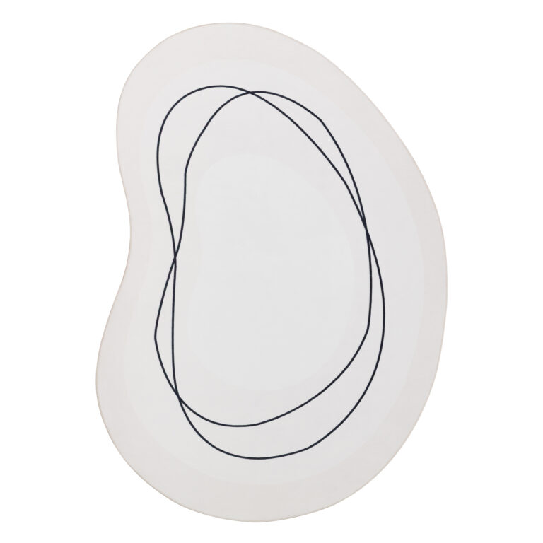 Teppich Wisp Mit Unregelmäßiger Form Weiß Linien