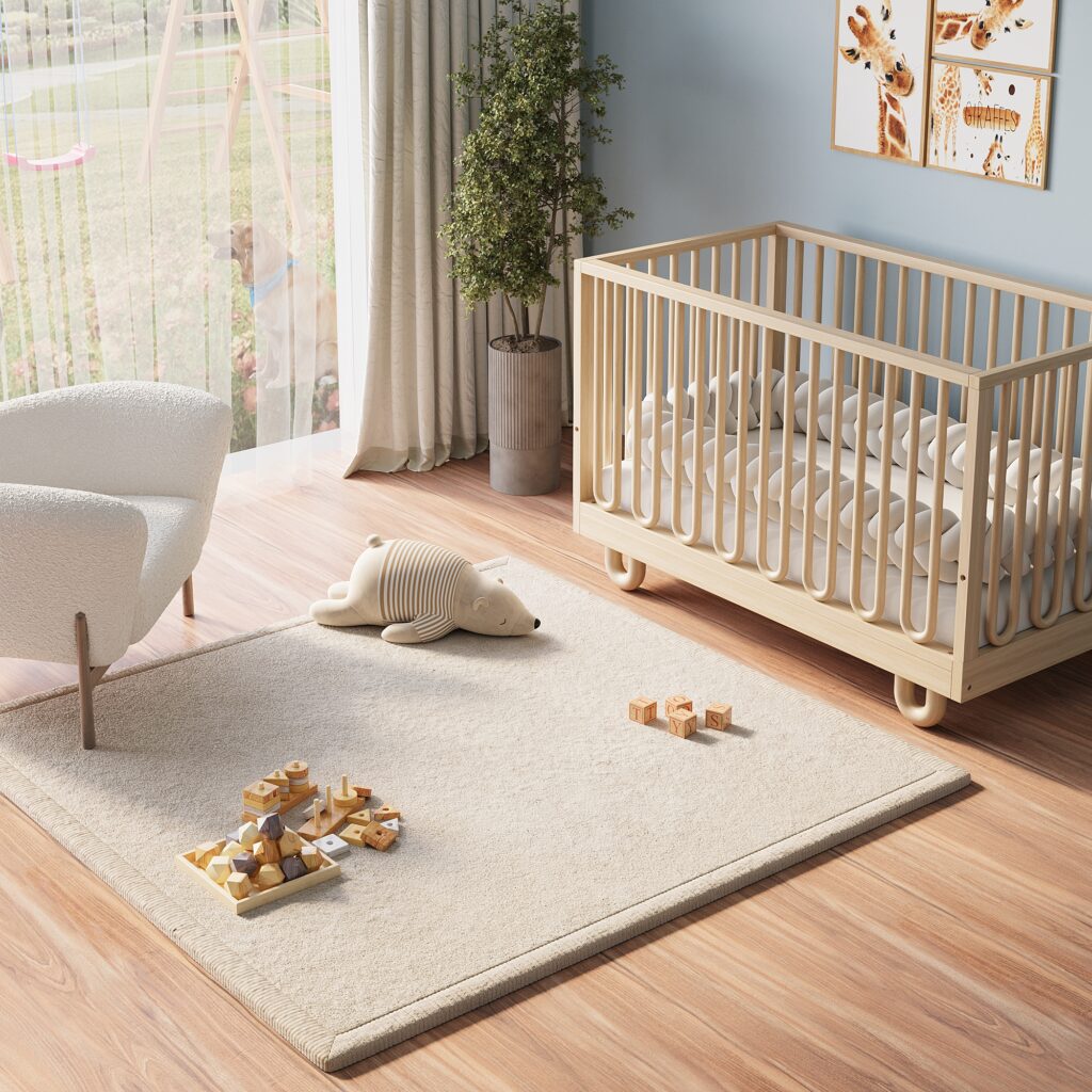 Kinderteppich Fluffin Quadratisch Beige