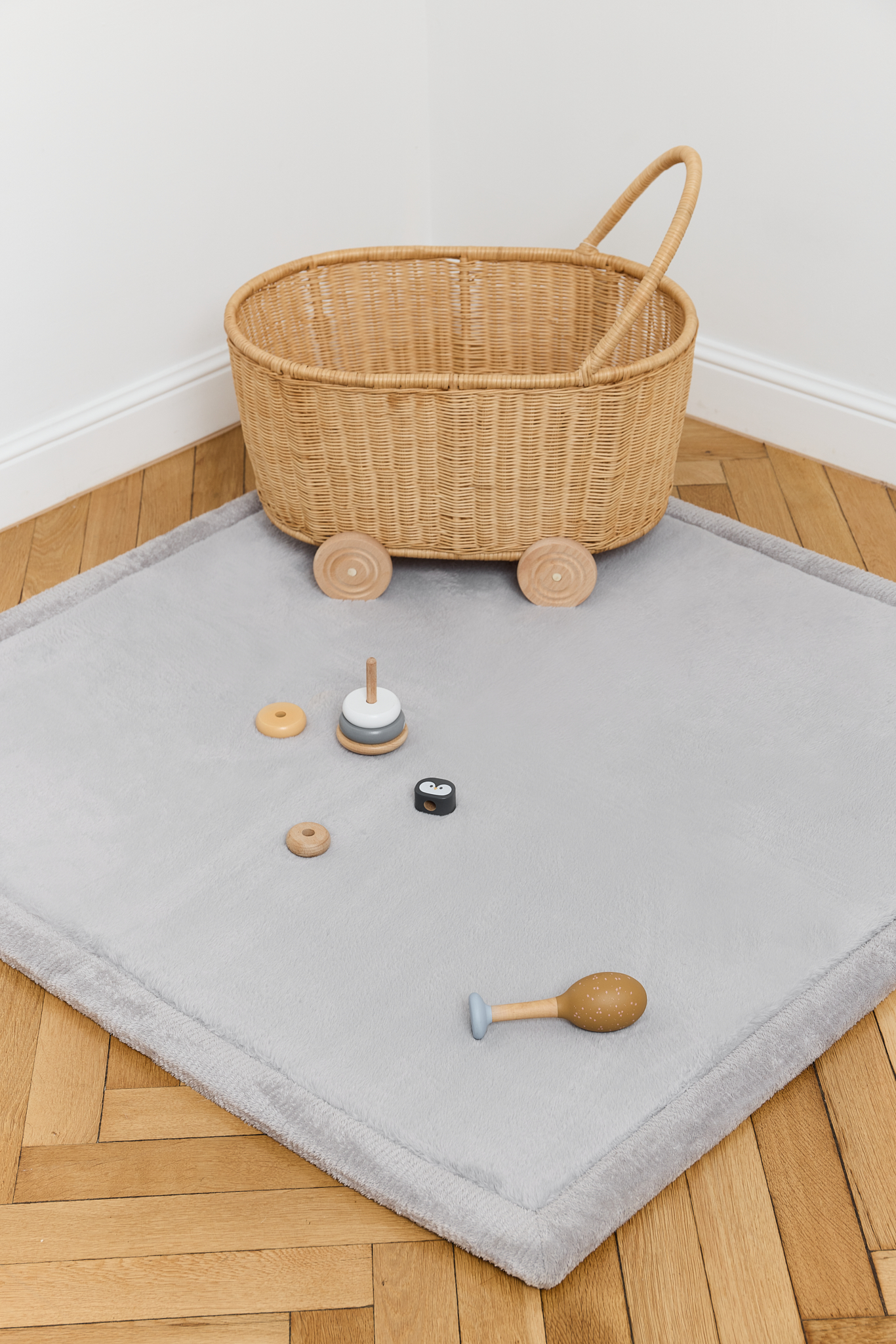 Kinderteppich Fluffin Quadratisch Hellgrau