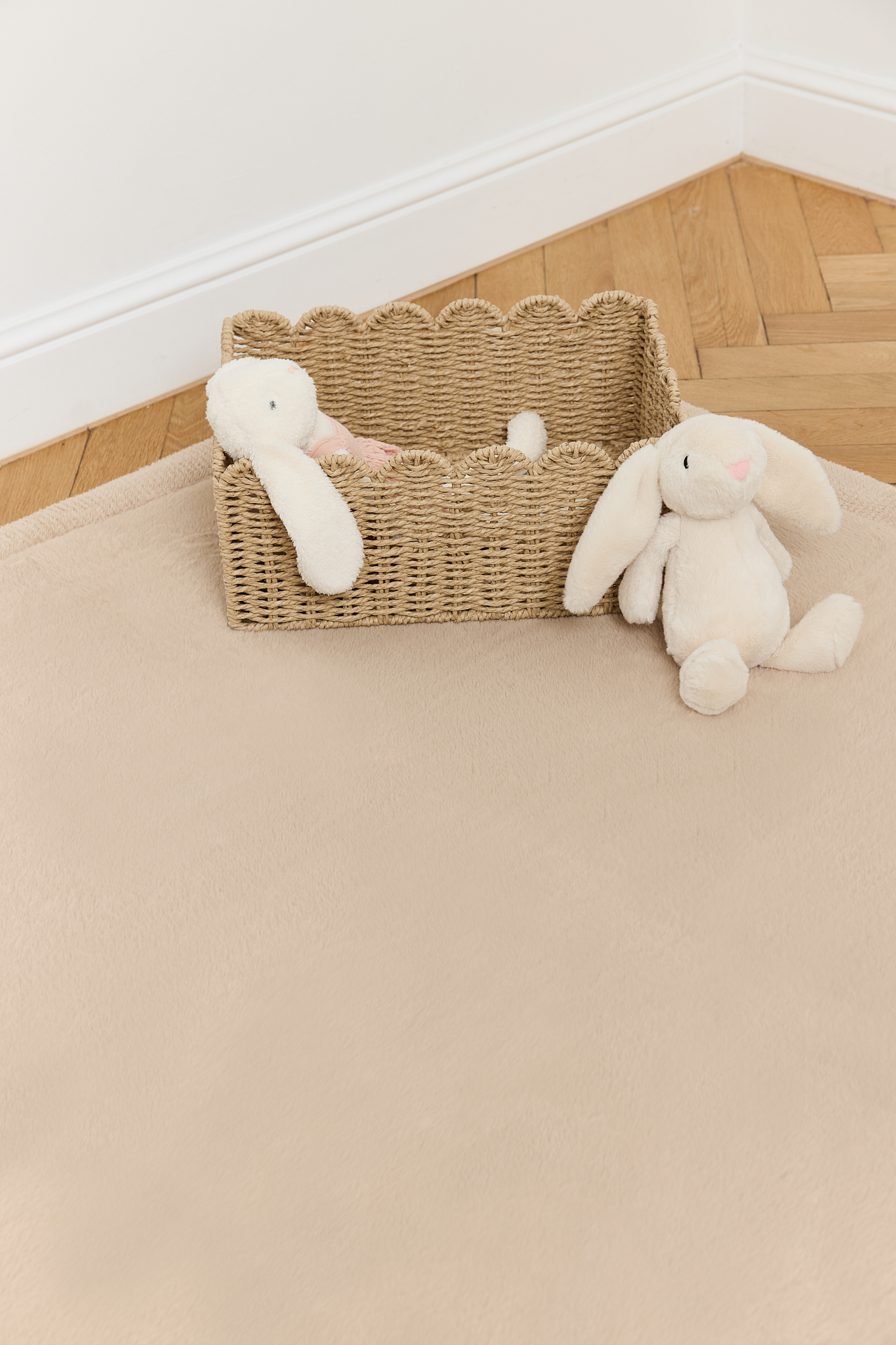 Kinderteppich Fluffin Quadratisch Beige