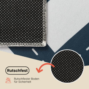 Kinderteppich Snooki Raketen Marineblau Rutschfest