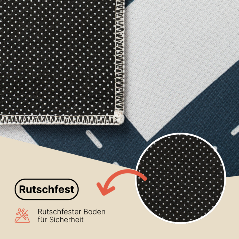 Kinderteppich Snooki Stadt Grau Marineblau Rutschfest