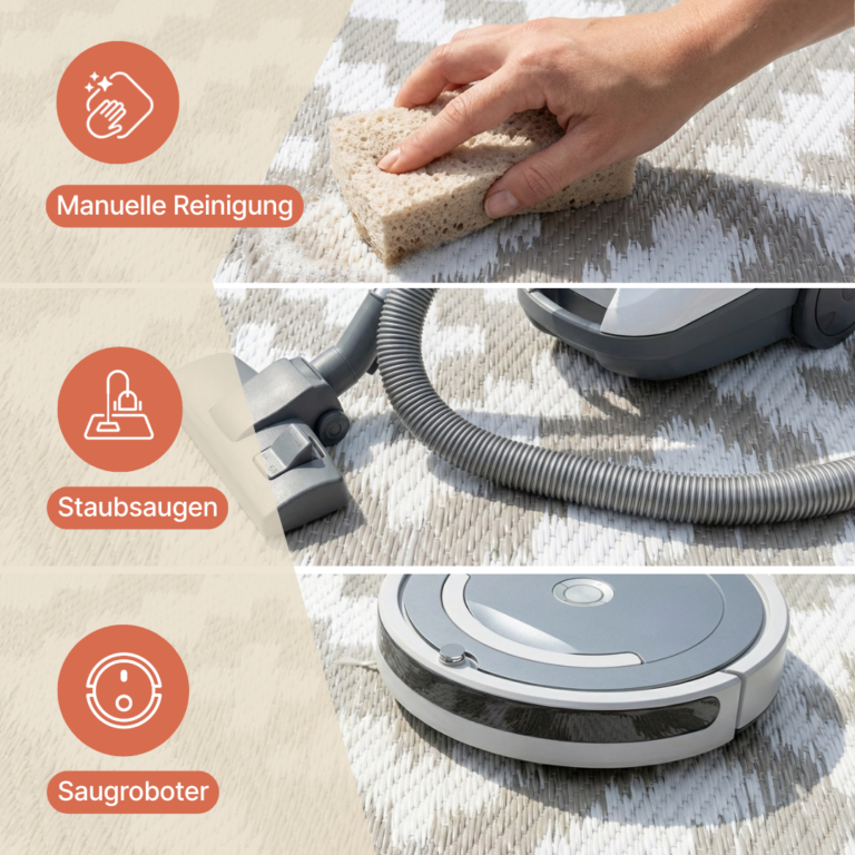 Teppich Ibiza Outdoor Beidseitig Wasserdicht Schwarz Weiß Streifen