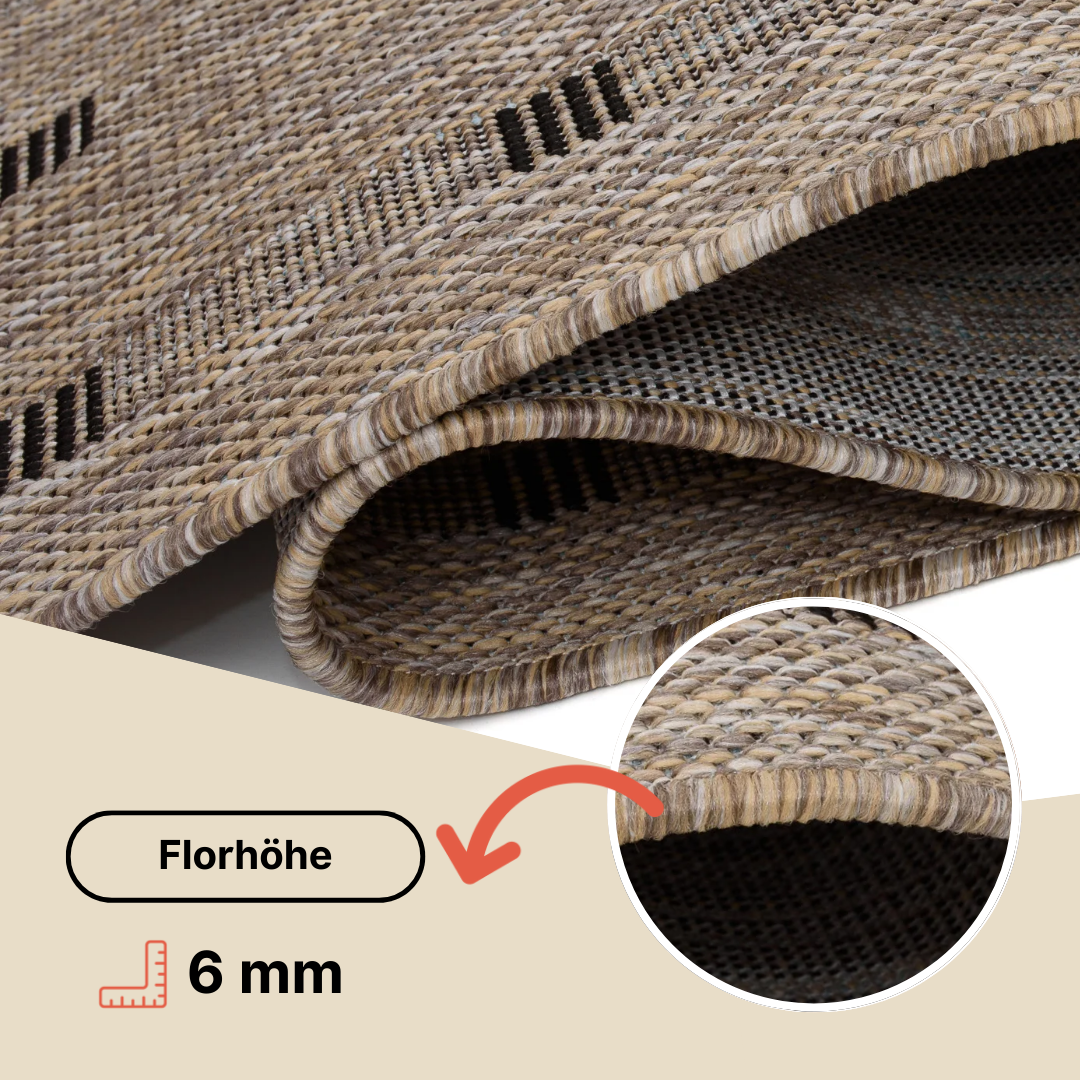 Teppich Melissa Braun Grau Quadrate Indoor Outdoor