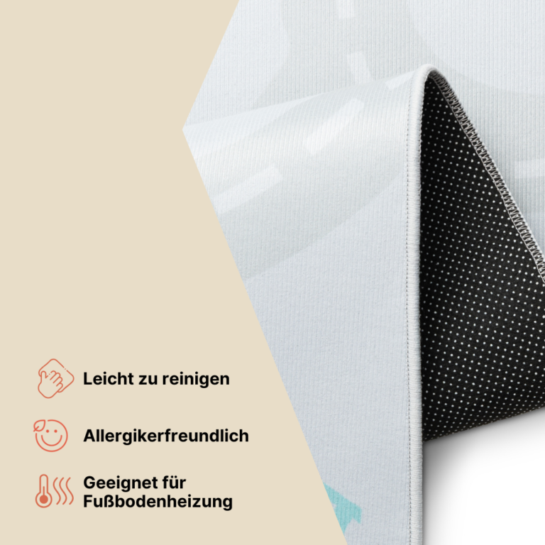 Kinderteppich Snooki Raketen Marineblau Rutschfest