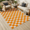 Outdoor Teppich Checker Creme Orange