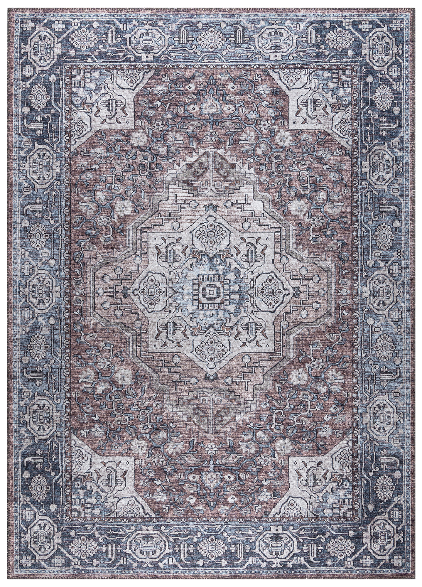 Teppich Dubai Marineblau Vintage Rutschfest