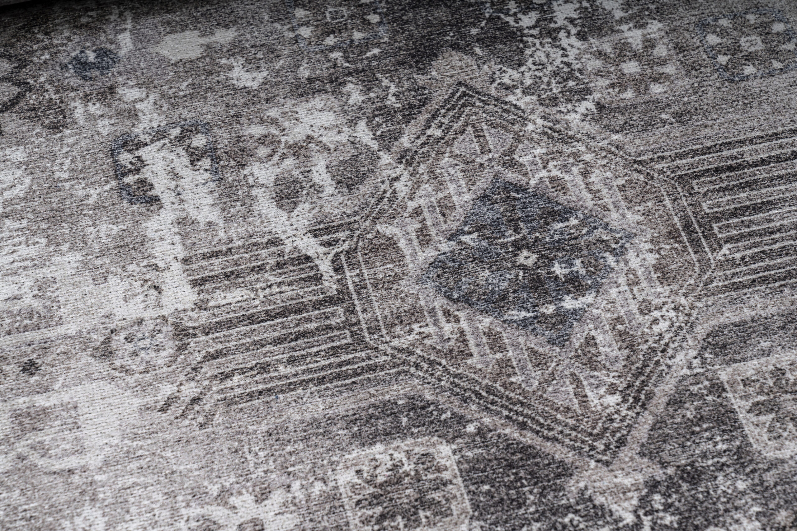 Teppich Dubai Grau Abnutzungsoptik Rutschfest