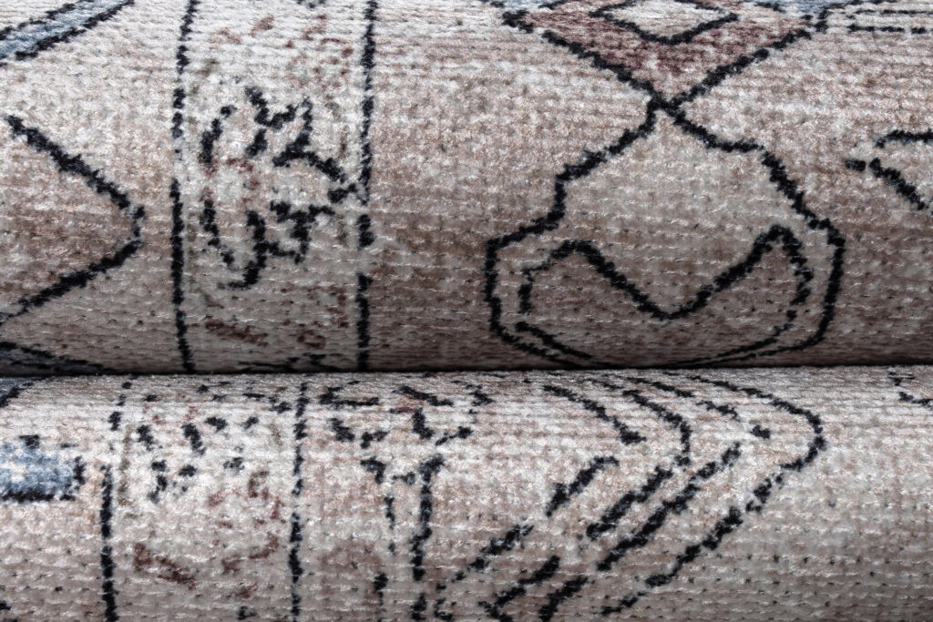 Teppich Dubai Grau Beige Vintage Rutschfest