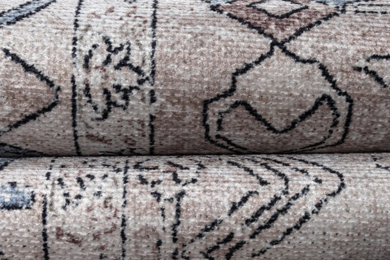 Teppich Dubai Grau Beige Vintage Rutschfest