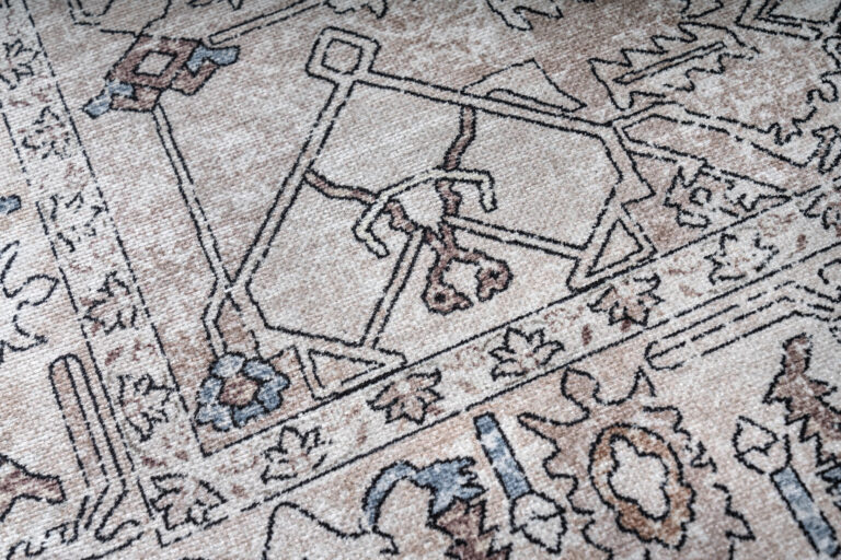 Teppich Dubai Grau Beige Vintage Rutschfest