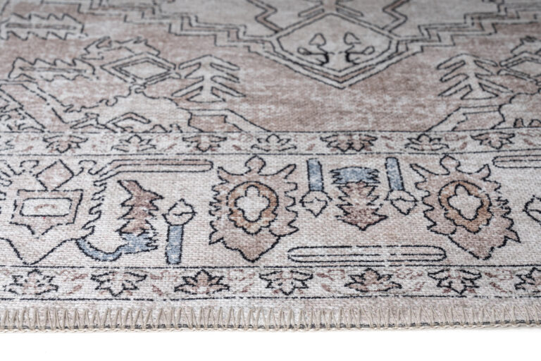 Teppich Dubai Grau Beige Vintage Rutschfest