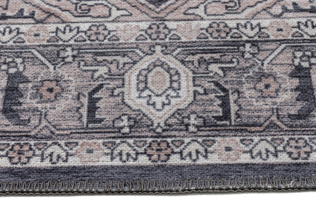 Teppich Dubai Marineblau Rosette Rutschfest