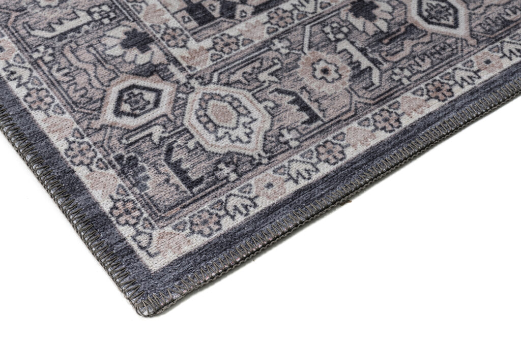 Teppich Dubai Marineblau Rosette Rutschfest