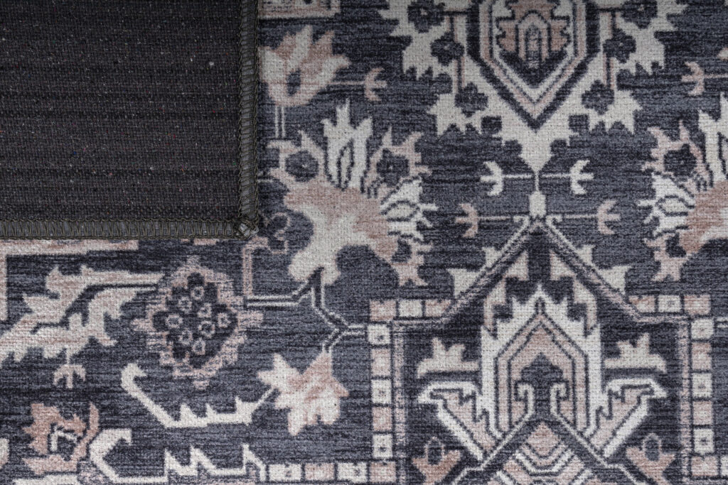 Teppich Dubai Marineblau Rosette Rutschfest