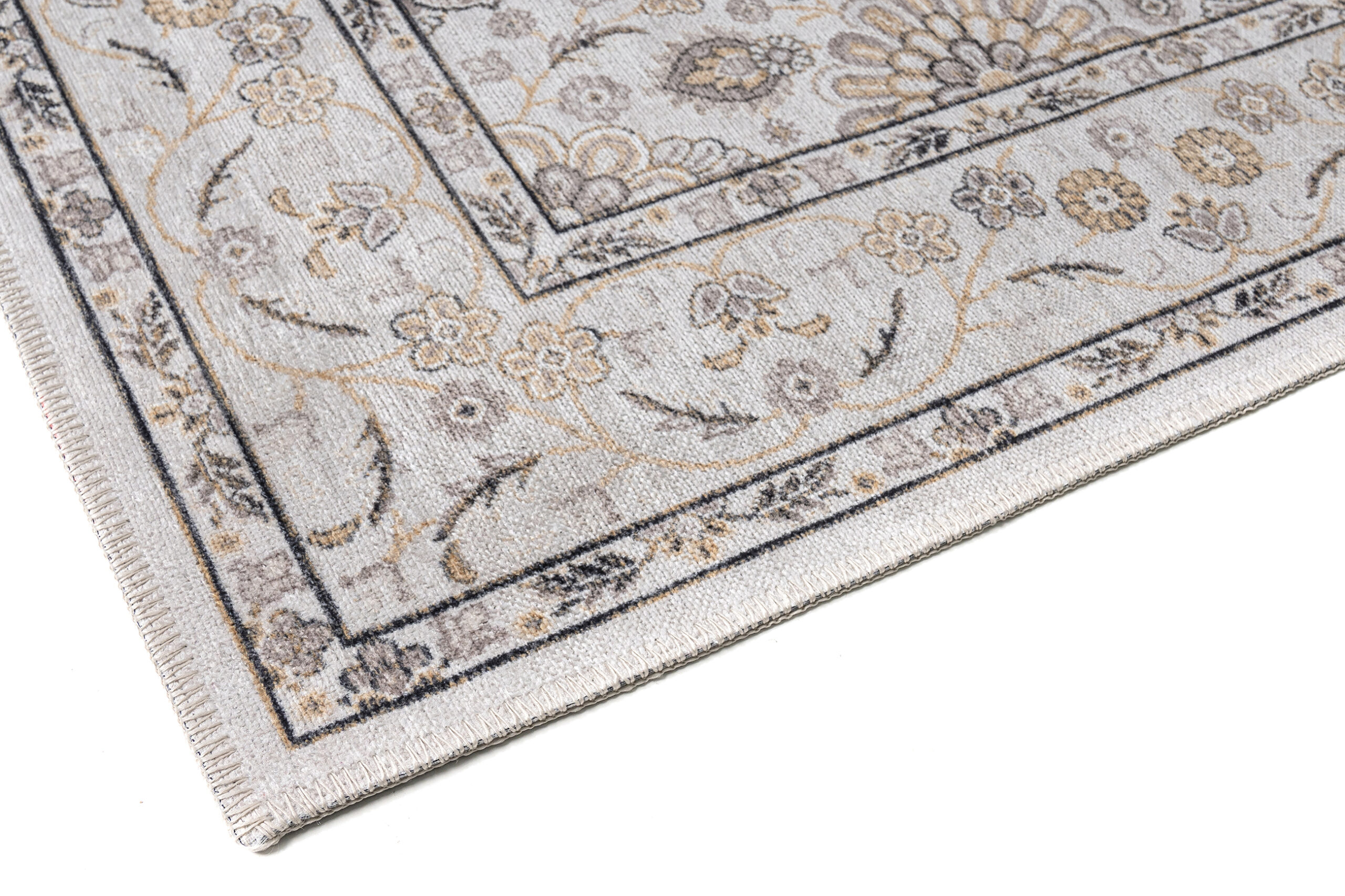 Teppich Dubai Beige Blumenmotiv Rutschfest