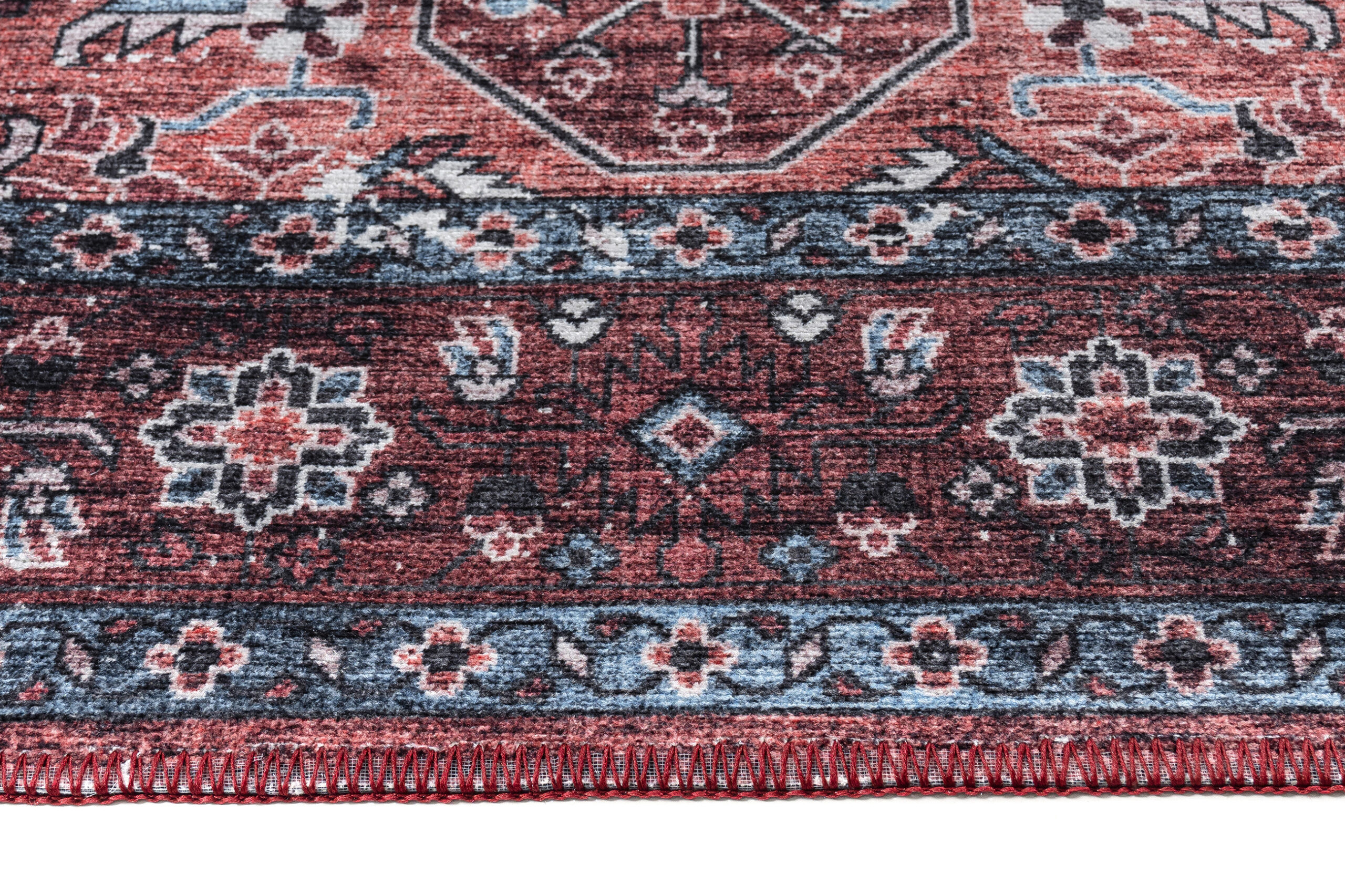 Teppich Dubai Rot Marineblau Rutschfest