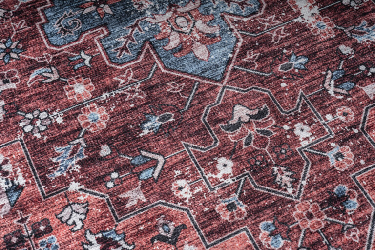 Teppich Dubai Rot Marineblau Rutschfest