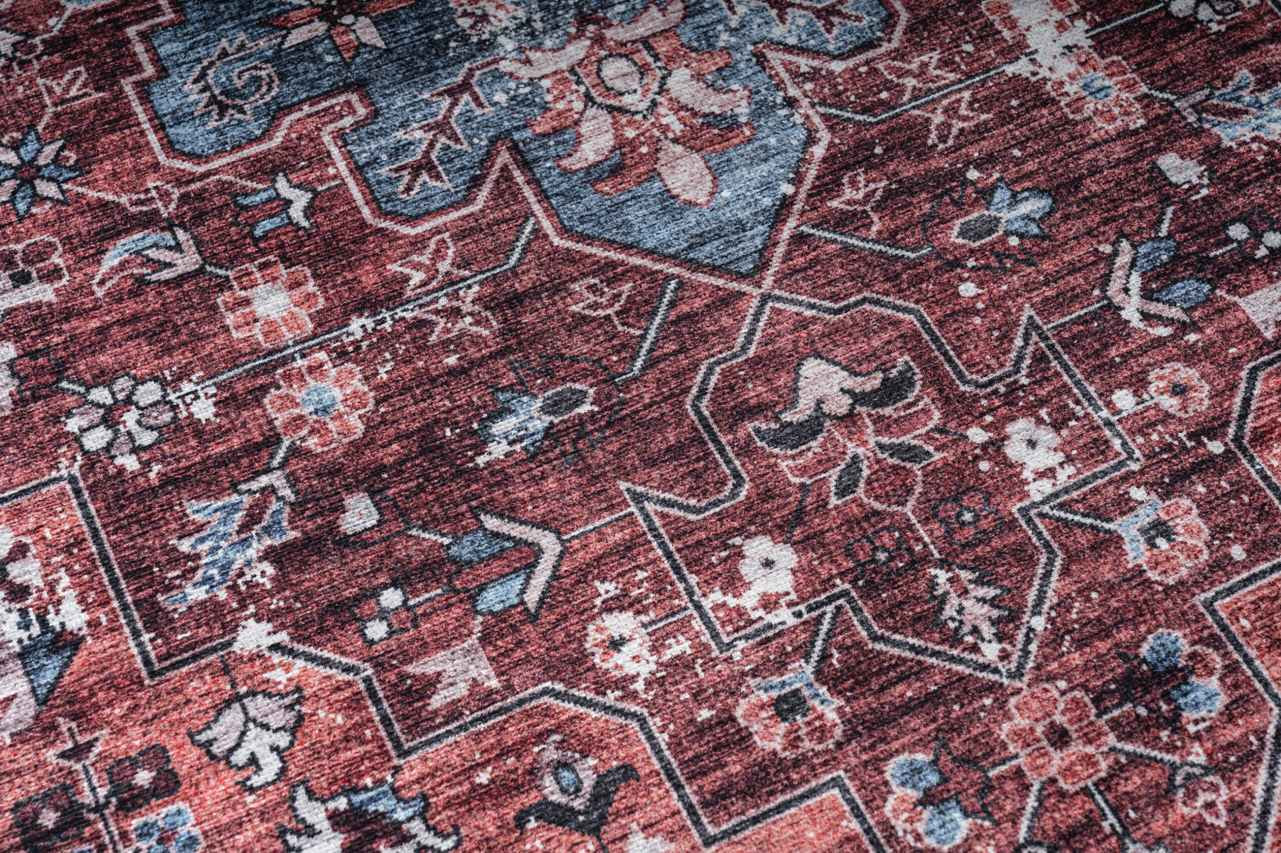 Teppich Dubai Rot Marineblau Rutschfest