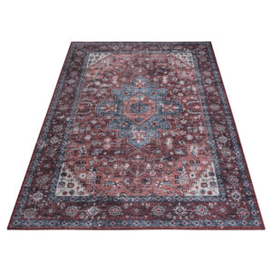 Teppich Dubai Rot Marineblau Rutschfest