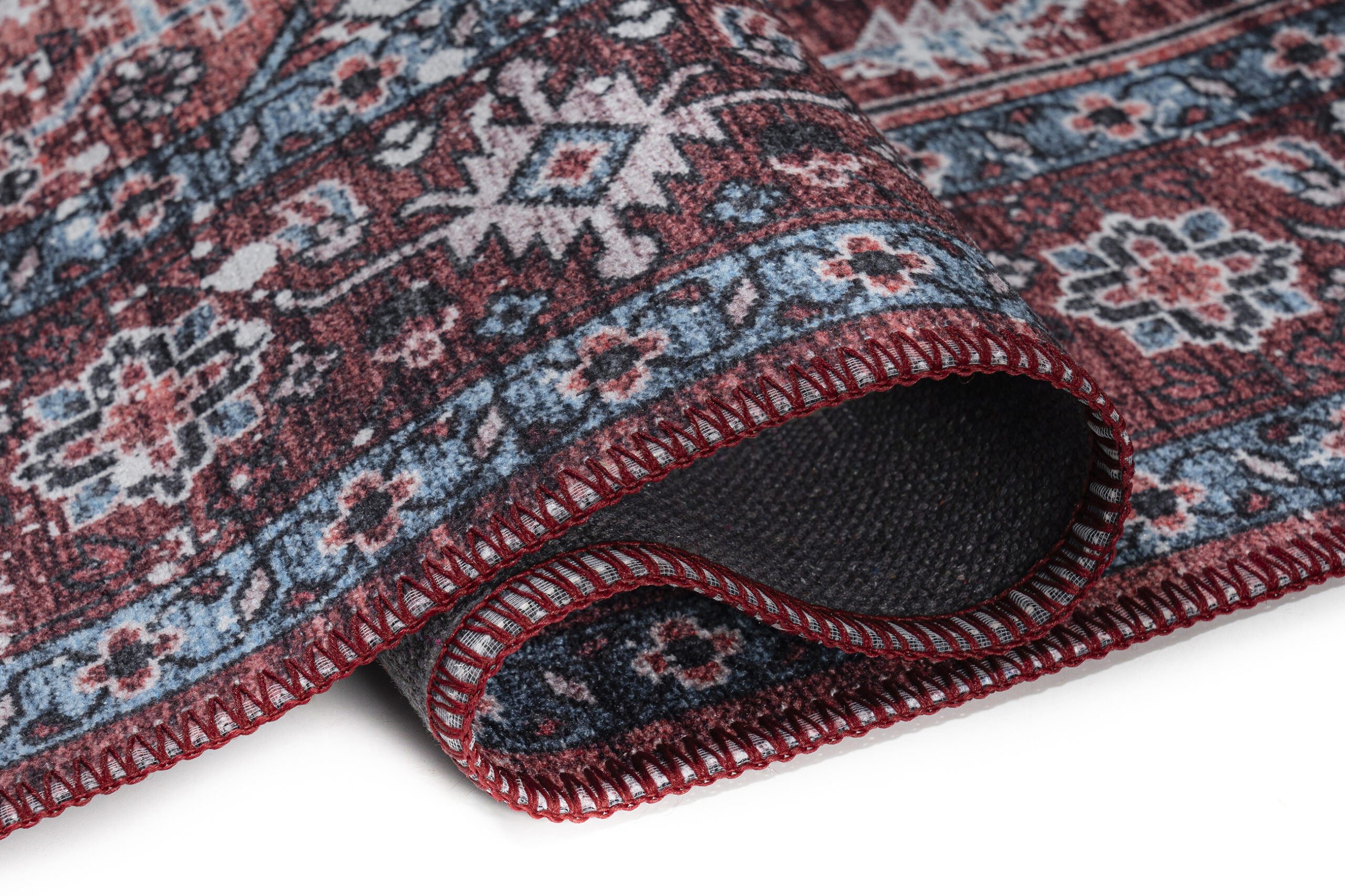 Teppich Dubai Rot Marineblau Rutschfest