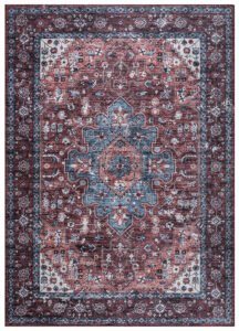 Teppich Dubai Rot Marineblau Rutschfest