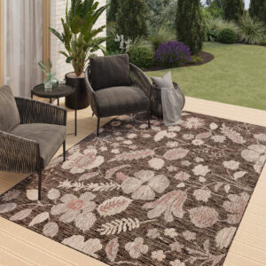 Teppich Outdoor Melissa Braun Blumen