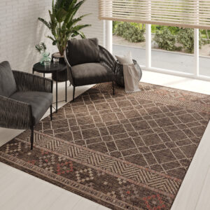Teppich Outdoor Melissa Dunkelbraun Geometrisch
