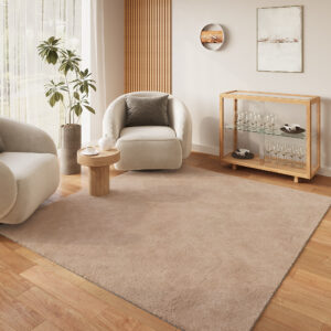 Teppich Lumi Quadratisch Beige Rutschfest