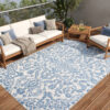 Teppich Outdoor Patio Blau Ornamente