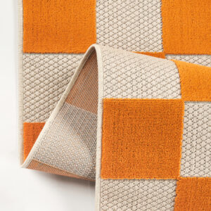 Outdoor Teppich Checker Creme Orange