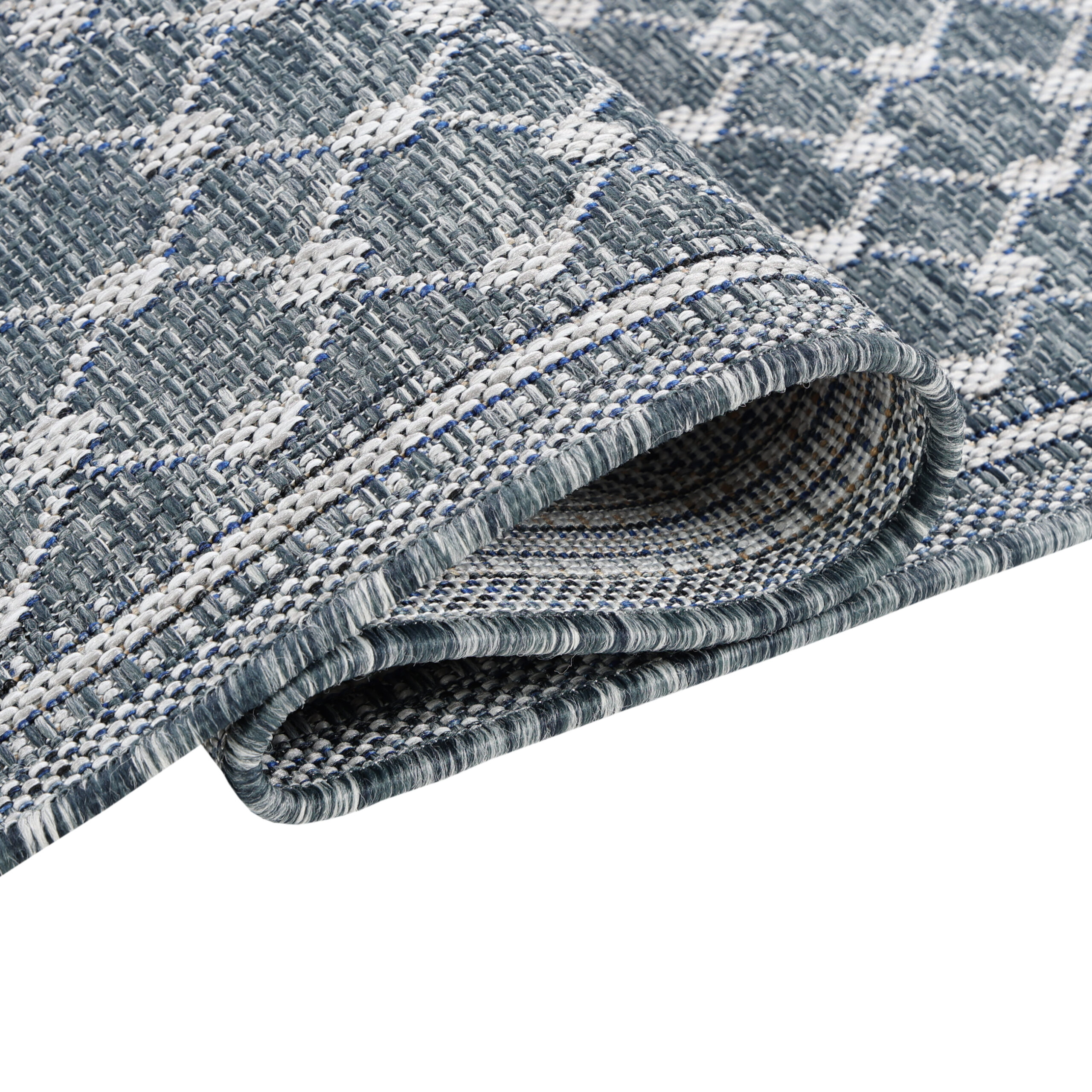 Teppich Outdoor Melissa Blau Rauten