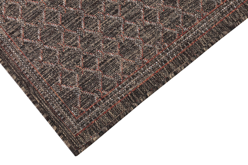 Teppich Outdoor Melissa Dunkelbraun Rauten