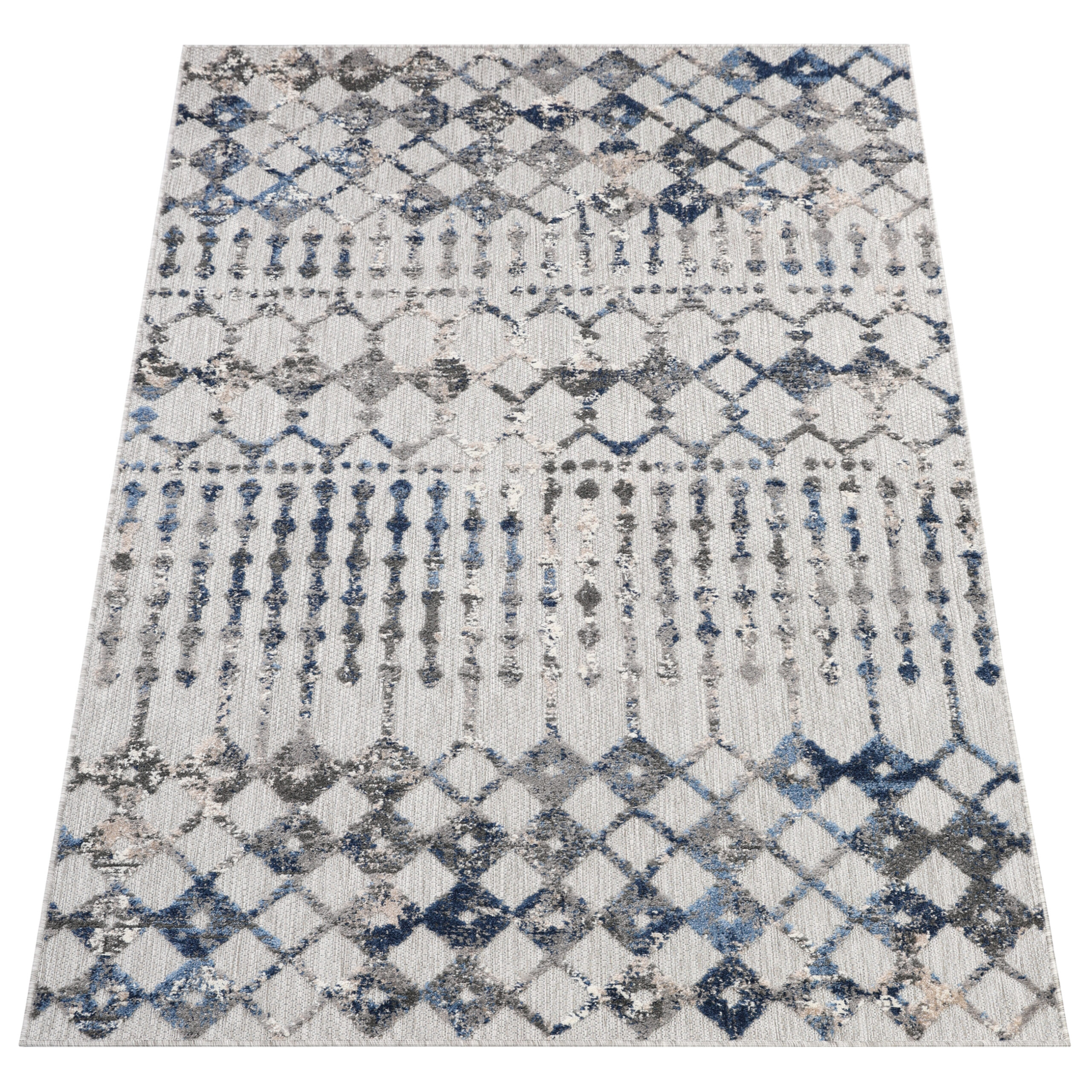 Teppich Outdoor Patio Grau Geometrisch